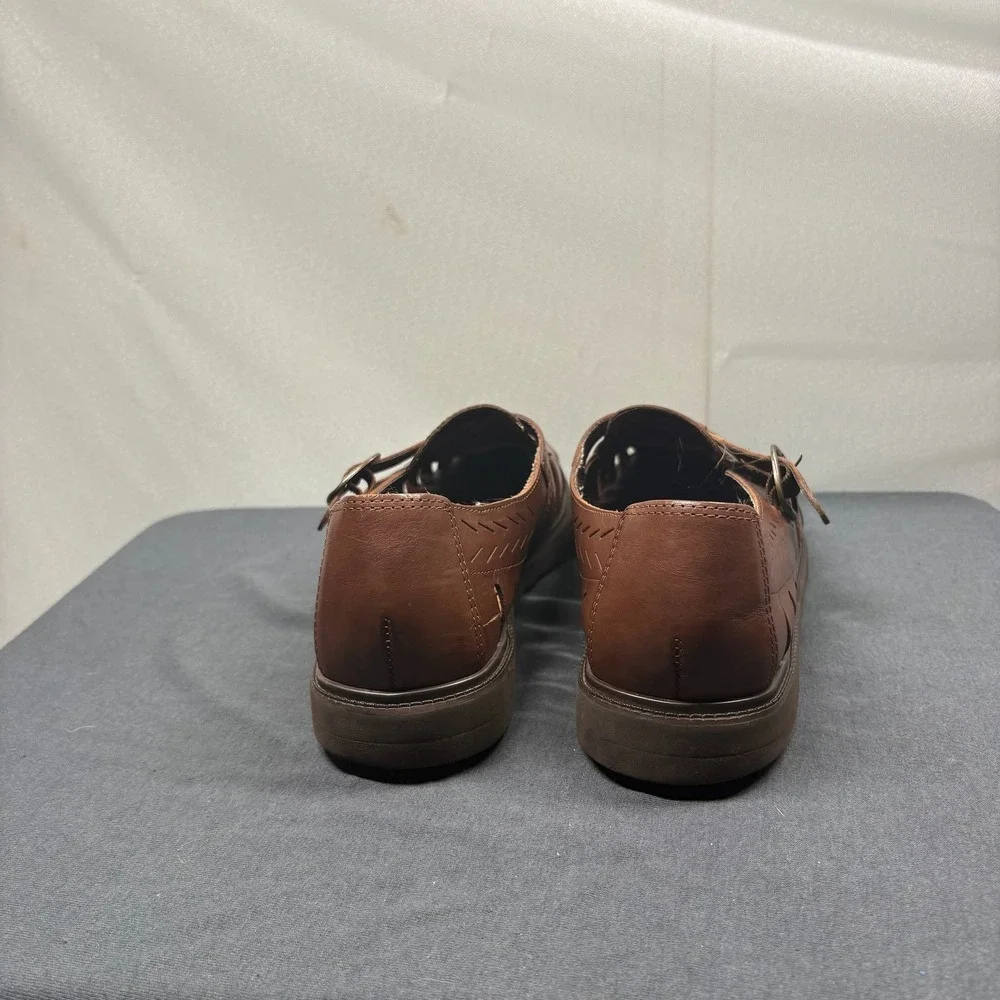 Stacy Adams Men Huarache Sandals Woven Leather 10.5 M Brown Fisherman Brazil